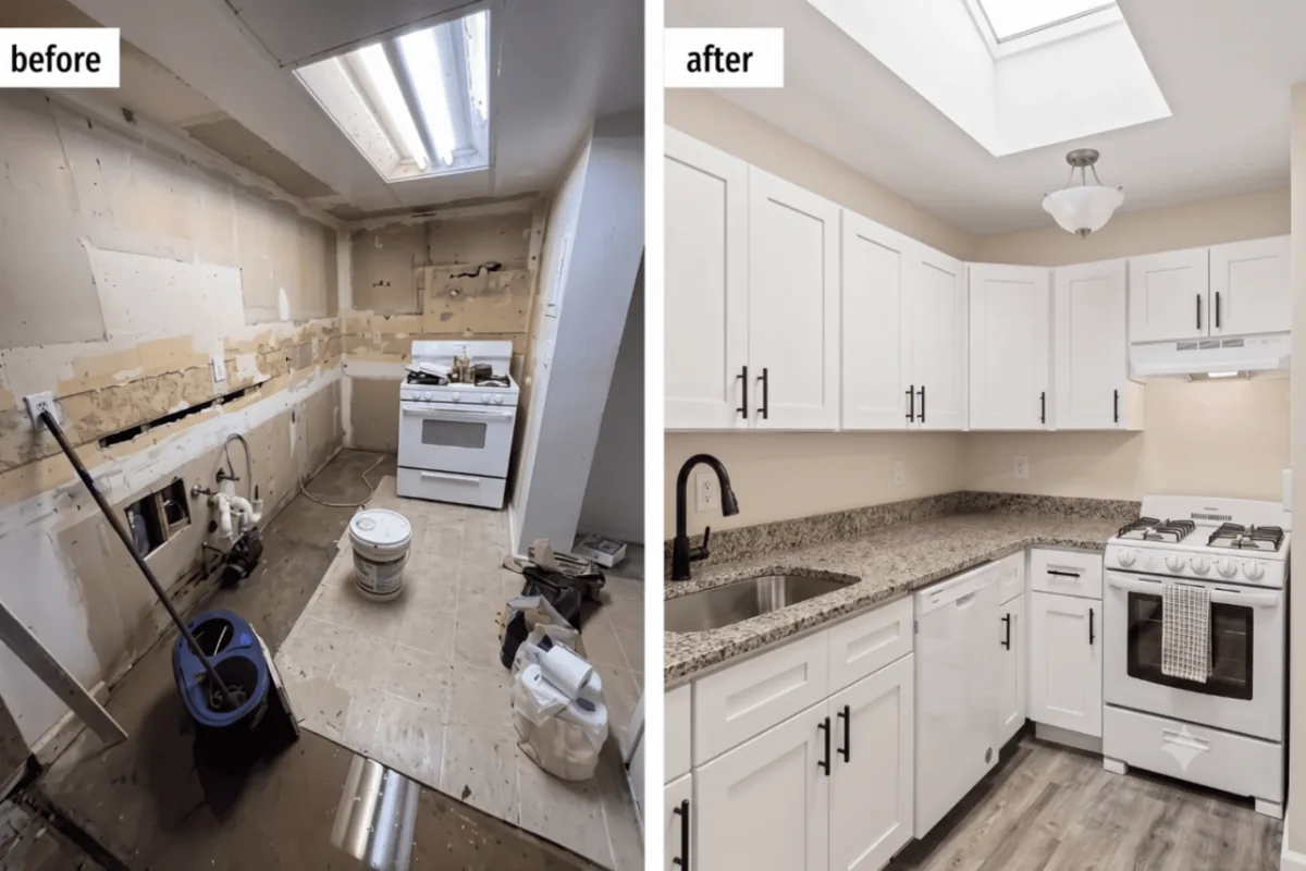 Drywall removal and full kitchen rebuild